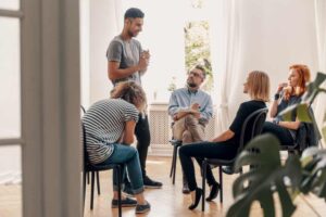 man in rehab treatment